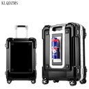 KLQDZMS 20"24"29inch aluminum frame rolling luggage spinner on wheel men women carry on travel suitcase trolley bag