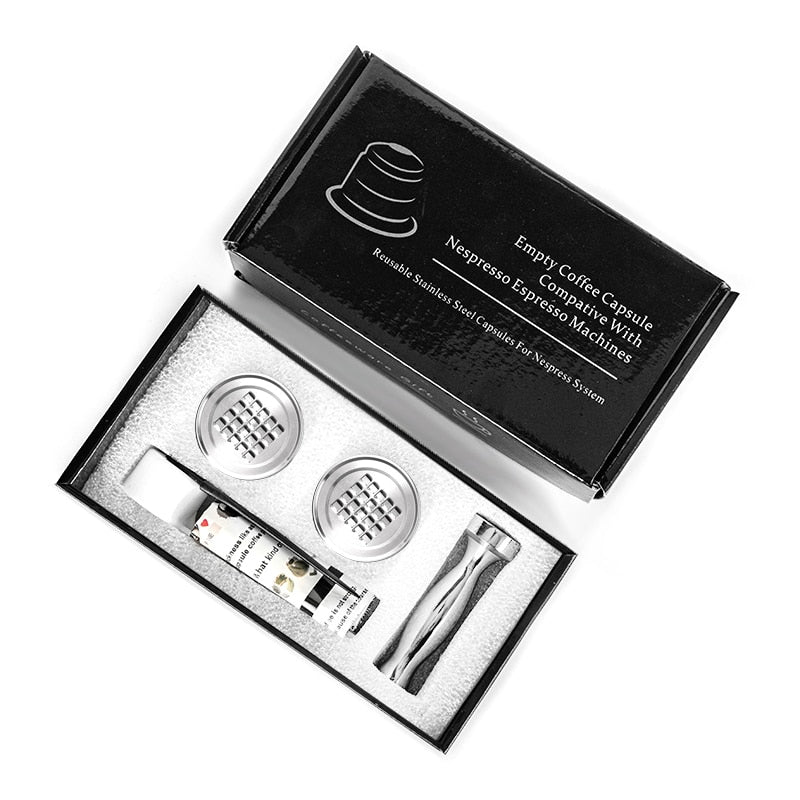 Nespresso Refillable Coffee Capsule Stainless Steel Coffee Tamper Reusable Coffee Pod Business Birthday Coffeeware Gifts