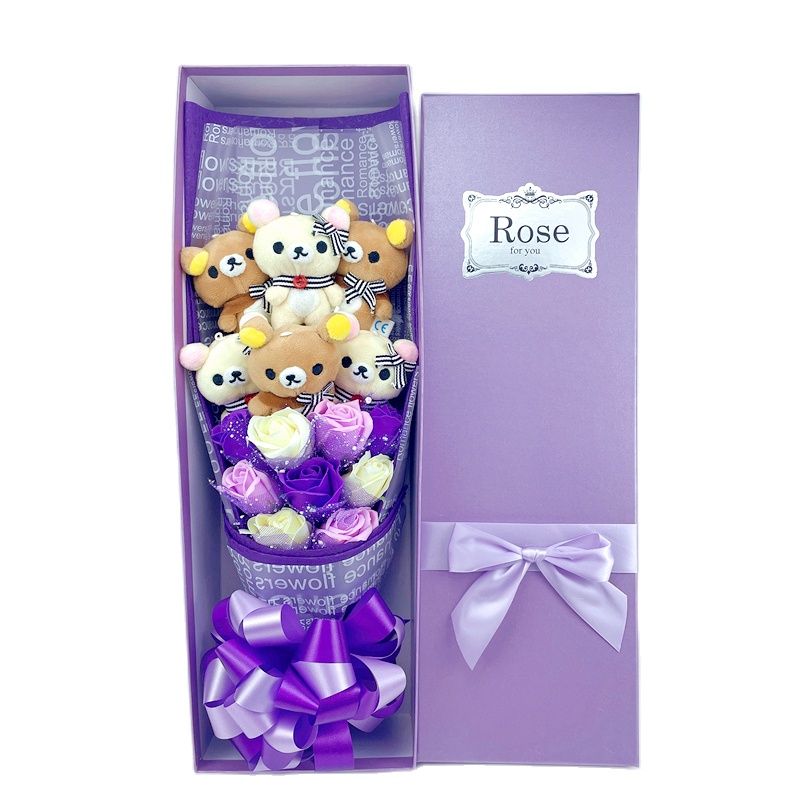 Hot Sale Cute Teddy Bear Stuffed Animal Plush Toy Cartoon Bouquet Gift Box Creative Birthday Valentine&
