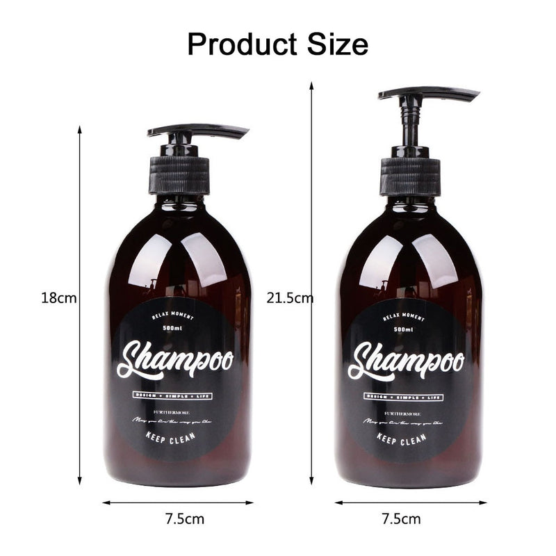 Dispensador de jabón de baño 3 en 1, 500ml, champú, lavado corporal, acondicionador de cabello, botella de plástico, botella de almacenamiento, bomba de presión, subbotella