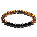 Grado Natural A 8mm piedra de ojo de tigre y cuentas de ónix negro brillante collar 108 cuentas Mala joyería Buda oración pulsera mujeres hombres