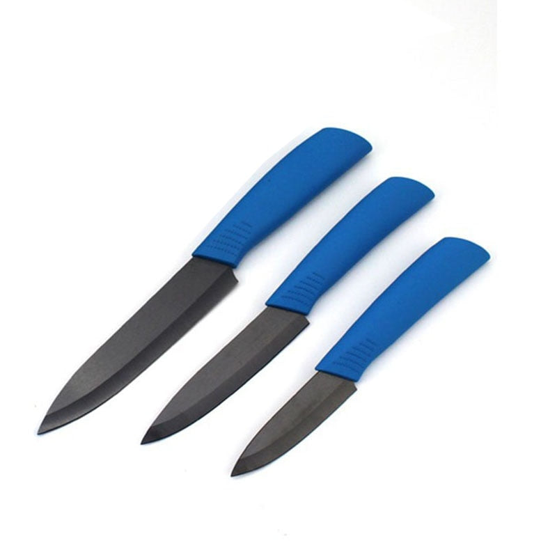 3 pcs Kitchen Ceramic Knives 3 4 5 inch sharp Black Blade Knives Set Peeler Zirconia Fruit Chef Knife Cooking Tool