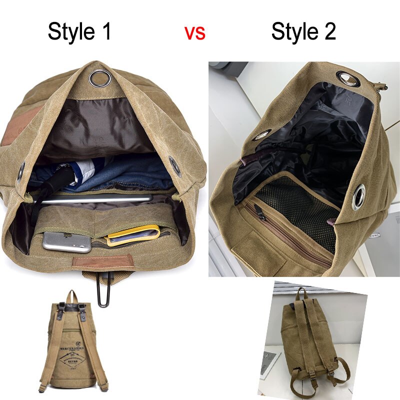 Mochila de lona con forma de cubo táctico para hombre, bolsas militares de gran capacidad con estampado de letras, bolsa redonda de escalada para viajes al aire libre XA678WD