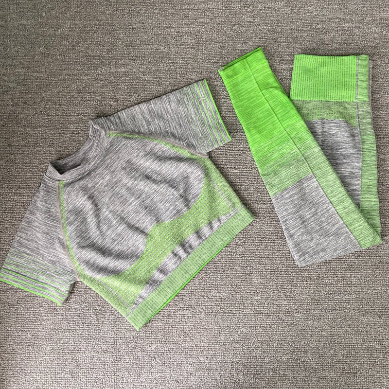 Yoga-Anzüge Frauen Yoga-Set Fitness-Kleidung Damen Sport Fitness-Anzug Laufende Kleidung Yoga-Oberteil Yoga-Leggings Frauen Nahtloses Fitnessstudio-Set