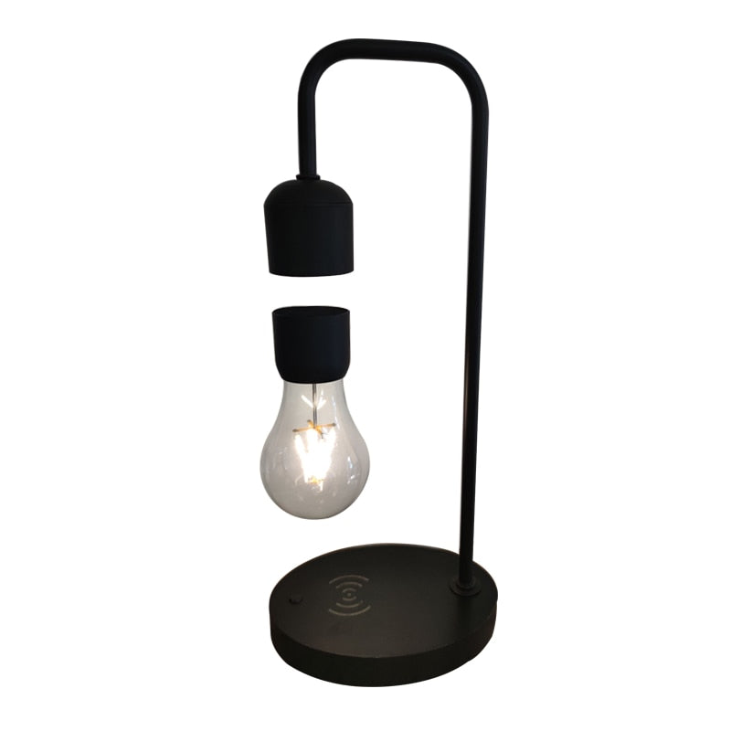 Lámpara LED de escritorio de levitación magnética, Bombilla de inducción de luz nocturna de equilibrio de carga inalámbrica para decoración del hogar, bombilla LED flotante