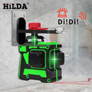 HILDA Laser Level 12 Lines 3D Level Selbstnivellierend 360 horizontales und vertikales Kreuz Super leistungsstarker grüner Laser Level
