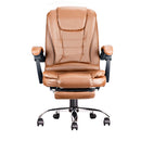 Office Swivel Chair Ergonomic Executive Game Chair Computer Chair w/Footrest High Back Adjustable Height&Angle Black/Cafe/Amber