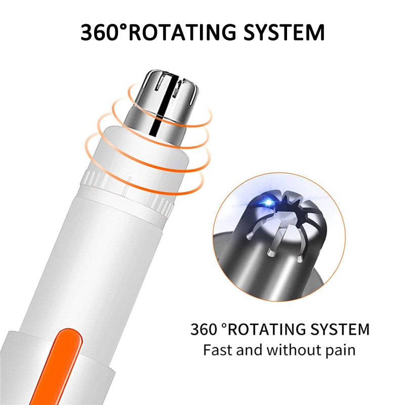 Electric Nose Ear Hair Trimmer Effctive for Men and Women with USB Fast Charge Low Noise Mini Pen-grip Portable Nose Epilator