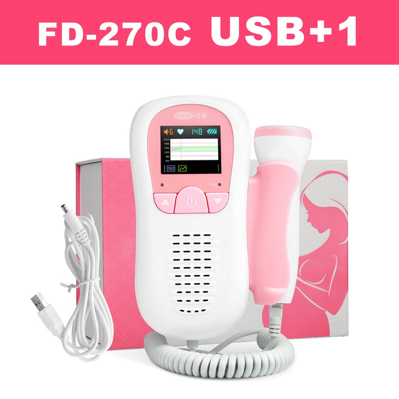 Cofoe Fetal Doppler Ultrasound baby heart rate detection instrument home pregnant fetal pulse meter stethoscope  monitoring