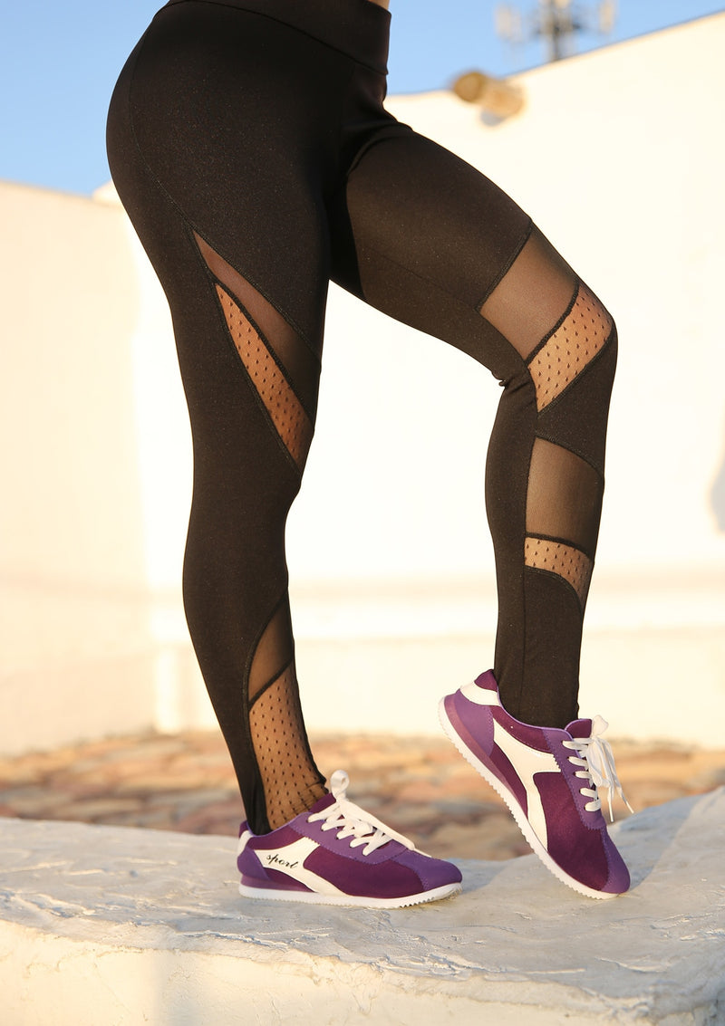High Waist Workout Schwarz Yoga Legging Mesh Spleißen Durchsichtig Fitness Leggings Strumpfhose Sport Sweat Yogahose für Frauen