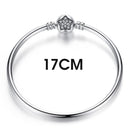 BISAER 925 plata esterlina Pulseira copo de nieve brazaletes 925 corazón serpiente cadena broche mujer plata pulsera para mujer joyería