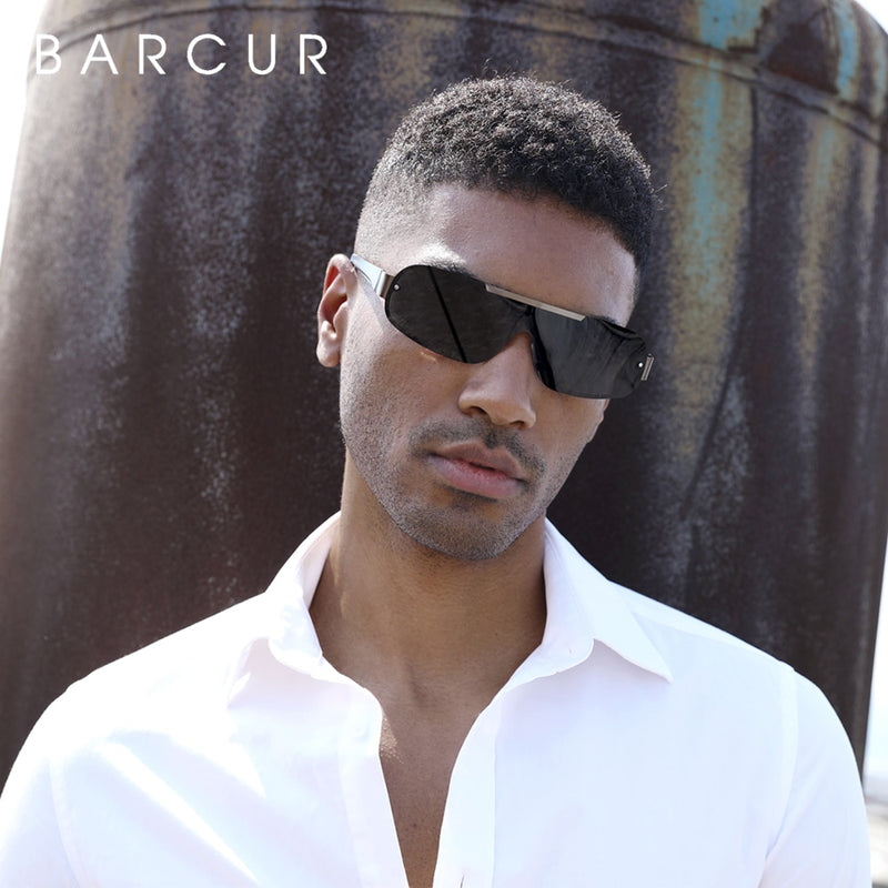 BARCUR Aluminium Magnesium Sonnenbrille Herren Polarisierte Sonnenbrille für Herren Pilot Sport Eyewear UV400