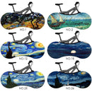 HSSEE oil painting series bicycle cover high quality elastic fabric road bike indoor dust cover new technology does not fade