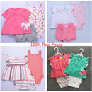 Summer Dresses 2023 Baby Girl Clothing Set Cotton Home For Baby Girl Clothes , 15 Colours Short Unicorn Infant Clothing Suit