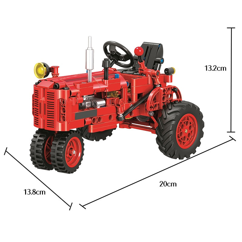 DIY Classic Old Tractor Car Building Blocks City Walking Tractor Truck Bricks Educational Toys for Children