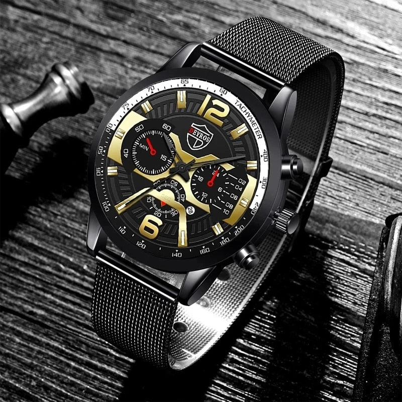 Luxus Herren Armbänder Uhren Mode Männer Edelstahl Mesh Gürtel Quarzuhr Business Casual Male Clock relogio masculino