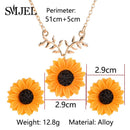 Pendientes de girasol de dibujos animados SMJEL para mujer, pendientes llamativos de flor de sol grande a la moda, joyería coreana, regalos para mejores amigas