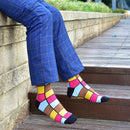 Hot Sale Men Socks 2020 New Colorful Gifts for Men Cotton Mens Socks Geometric Lattice Classic Happy Business Casual  Socks Men