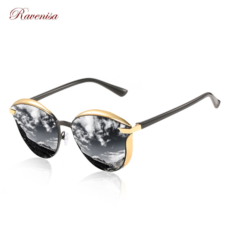 Ravenisa Luxury Polarized Sonnenbrille Damen Runde Sonnenbrille Damen lunette de soleil femme