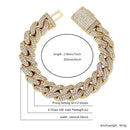 TOPGRILLZ 12MM/14MM Cuban Chain Bracelet With Box Clasp Gold Plated Micro Pave Iced Out Cubic Zirconia Hip Hop Jewelry For Gift