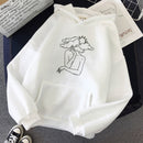 Sudadera con capucha de otoño para mujer, sudadera de manga larga con bolsillo y cordón, jerséis informales cálidos de gran tamaño, ropa de calle Harajuku