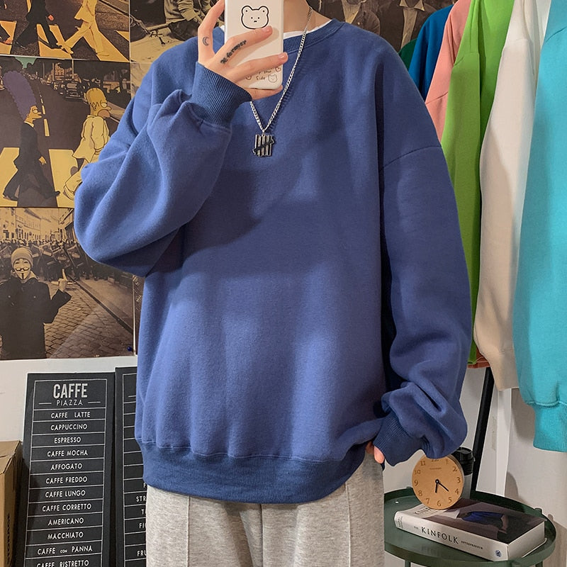 LAPPSTER Men Solid 7 Colors Harajuku Hoodies 2022 Mens Autumn Korean Fashions Oversized Sweatshirts Japanese Streetwear Clothes