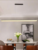 Candelabro LED negro/café/dorado moderno Simple estudio lámpara colgante larga comedor Oficina Bar restaurante Deco luz colgante
