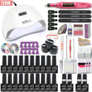 Juego de manicura 120/114W/54W Lámpara de uñas 20000RPM Máquina de perforación de uñas Extensiones Juego de esmalte de gel de construcción rápida Kit de arte de uñas en remojo