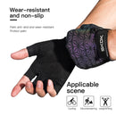 SkangDuke 1Pair Laser Slip Shock Breathable Fishing Hiking Motorcycle Gel Cycling Half Finger Gloves Men Women Outdoor Sports