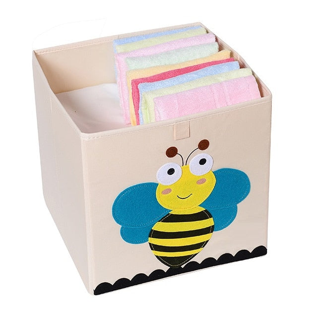 13 inch Foldable Embroidery Animal Cube Storage Box Oxford Fabric Kids Toys Organizers Bins Chest Organizer for Kids Nursery