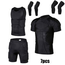 Hombres Deportes Rodillera Codo Shock Guard Compresión Acolchado Pantalones cortos Camisa Chaleco Conjunto Fútbol Baloncesto Equipo de protección Cofre Rib Guards