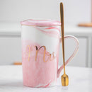Luxury Flamingo Ceramic Marble Coffee Mugs Milk and Tea Porcelain Cup Packed With Gift Box for Lover Wedding Couples