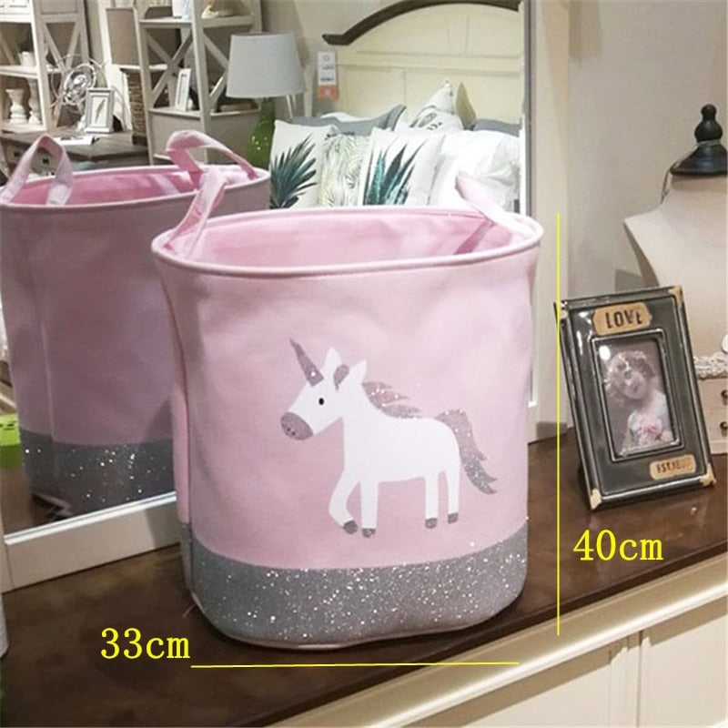 Sundries Storage Barrels High Capacity Pink Cat Dinosaur Foldable Toy Storage Box Home Organizer Dirty Laundry Basket