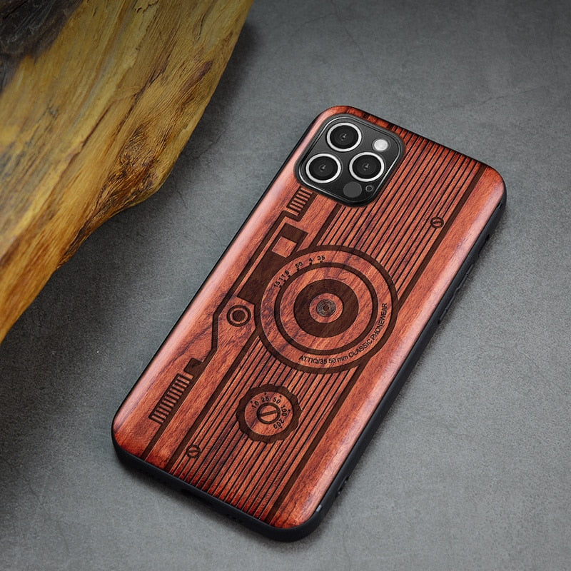 For iPhone 12 Pro Case Boogic Original Wood funda iPhone 12 mini wood Cover Phone Case For iPhone 12 Pro Max