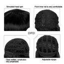 DIFEI 14" Short Curly Synthetic Hair Women Lady Daily Costume Cosplay Wig Natural Black High Temperature Fiber