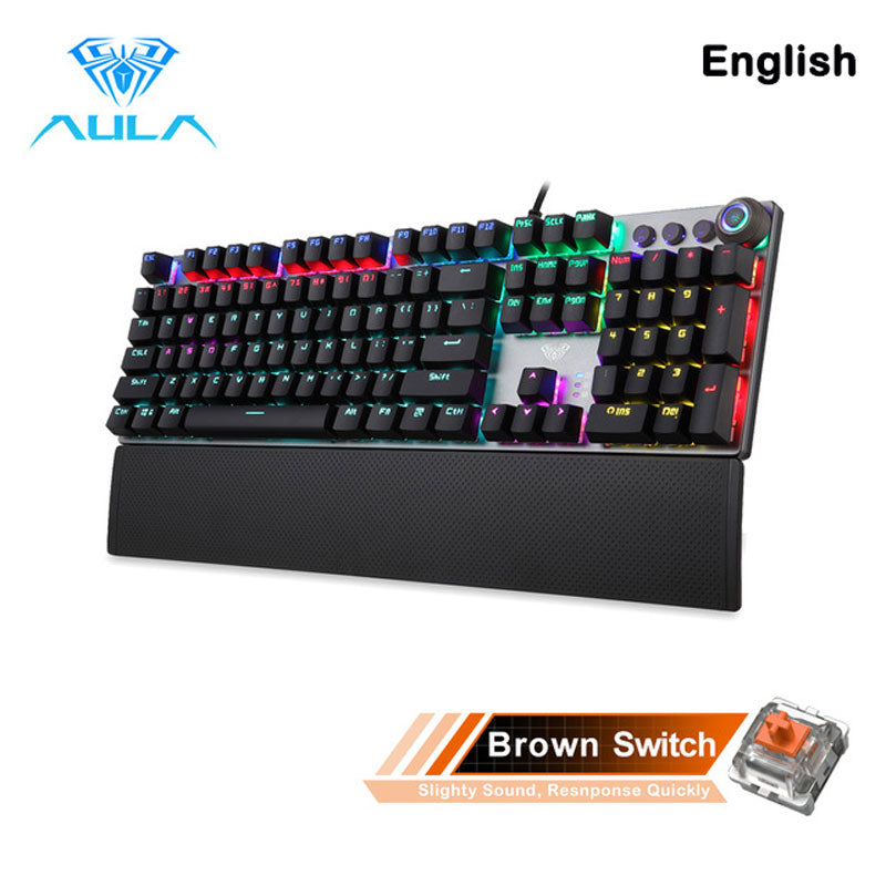 AULA F2088 Mechanical Gaming Keyboard Anti-ghosting 104 brown Switch blue Wired Mixed Backlit Keyborad for Game Laptop PC