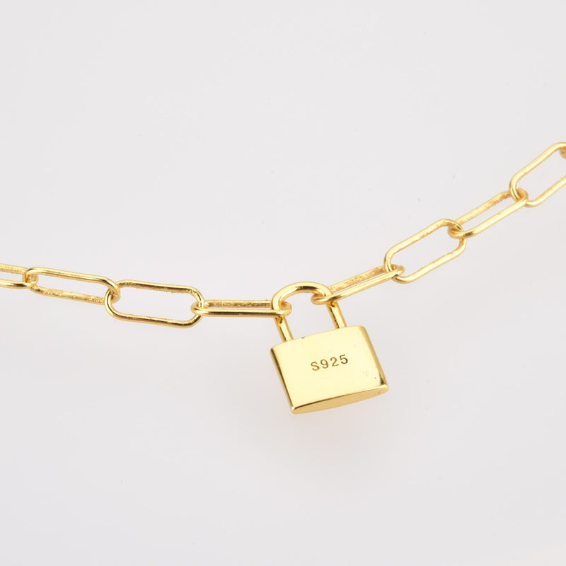 ANDYWEN 925 Sterling Silver Lock Pendant Long Chain Horoscope Chain 45cm Long Chains Rock Punk Fashion Fine Jewelry For Women