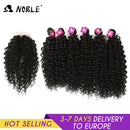 Noble Synthetic Hair Weave 16-20 inch 7Pieces/lot Afro Kinky Curly Hair Bundles With Closure African lace For Women hair Extensi