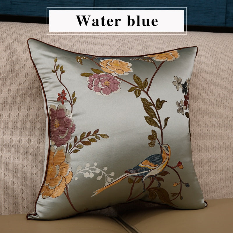 High precision embroidery jacquard pillow case mahogany sofa cushion pillowcase headboard large back pillow back cover customize