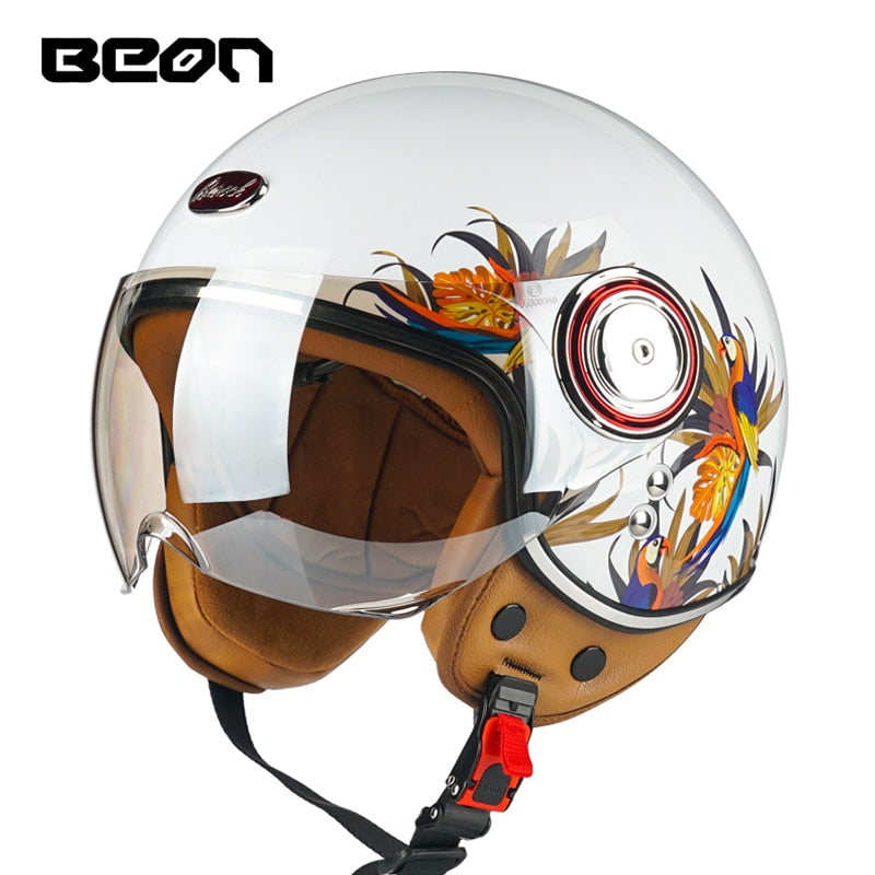 Capacete BEON 110B Motorrad Scooter Helm beon offenes Gesicht 3/4 Motorrad Jet Vintage Retro Helme Casco ECE Zertifizierung