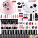Manicure Set for Nail Extensions Gel Nail Polish Set Acrylic Kit Poly Nail Gel Set With UV LED Nail Lamp Gel Kits Nail Tools Set