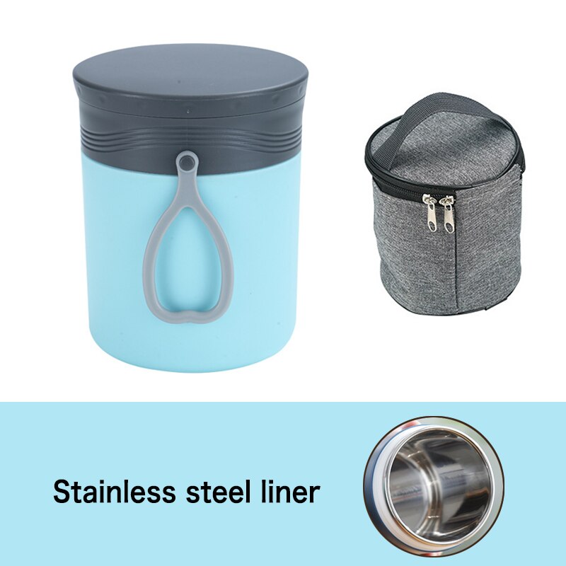 430ml Thermos Insulation Lunch Box 304 Stainless Steel Inner Bento Box Portable Outdoor Food Container for Office School