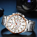 CURREN Sportuhren Herren Luxusmarke Quarzuhr Edelstahl Chronograph Big Dial Armbanduhr mit Datum Relogio Masculino