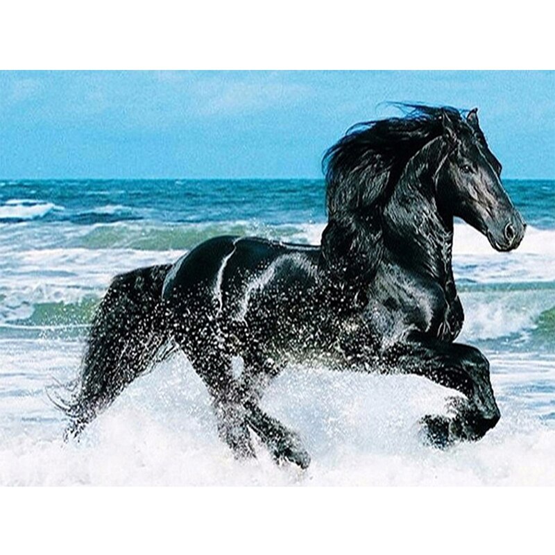 diamond embroidery horse animals photo 3d crystal diamond painting beach full round new arrivals diamond mosaic sale