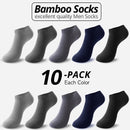 10 Pairs Bamboo Fiber Men Socks Short Ankle Business Black Male Meias Socks Summer Breathable Men Dress Shoes Clothes Size 38-44