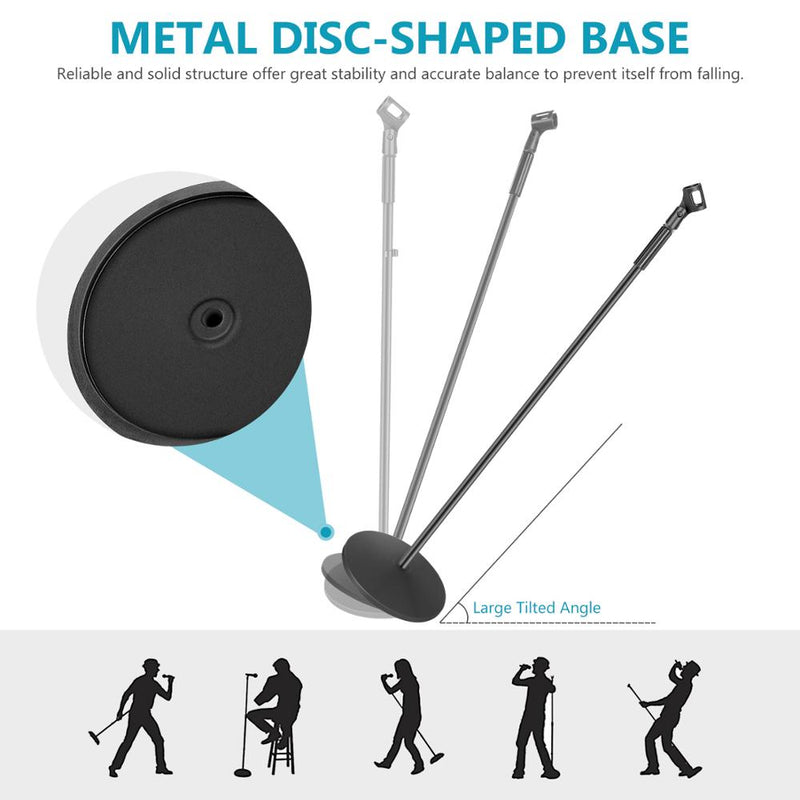 Neewer Compact Base Mikrofon-Bodenständer mit Mikrofonhalter Höhenverstellbar von 39,9 bis 70 Zoll Langlebiger Ständer aus Eisen