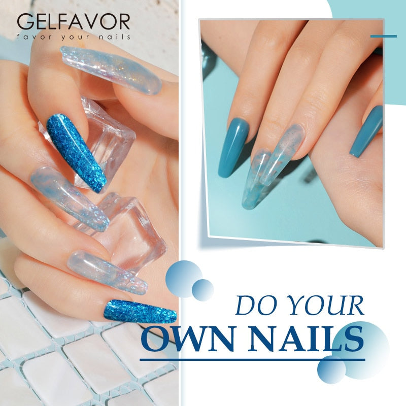 Gelfavor Gel esmalte de uñas juego de manicura semipermanente esmalte de uñas UV barniz híbrido Soak-off Gel Kits para extensión Nail Art
