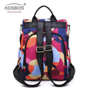 Mochila Aosbos impermeable Oxford para mujer, mochilas antirrobo a la moda para mujer, mochila escolar estampada, mochila de gran capacidad de alta calidad