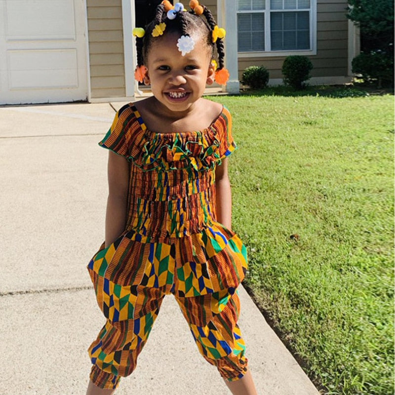 Girl Clothing Sets Summer New Girl Clothes Suit African Bohemian Two Piece Set Baby Girl Clothes Kids Outfits