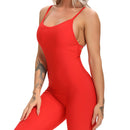 Women’s Halter Long Jumpsuits Skinny Backless Sleeveless Workout Overalls Tracksuit Sportswear Fashion Yoga Suit Gym Sport Set